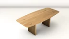 Massivholz Esstisch mit stylischen Tischwangen aus Eiche