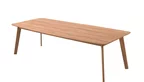 Gartentisch Teak Massivholz mit gerundeten Ecken
