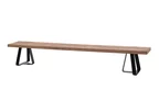 Teak Gartenbank mit einem Metallgestell gefertigt