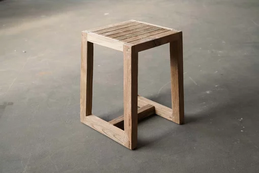 Gartenhocker Teakholz massiv und recycelt gefertigt