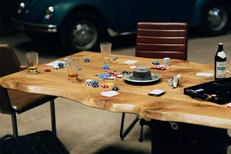 Massivholz Pokertisch