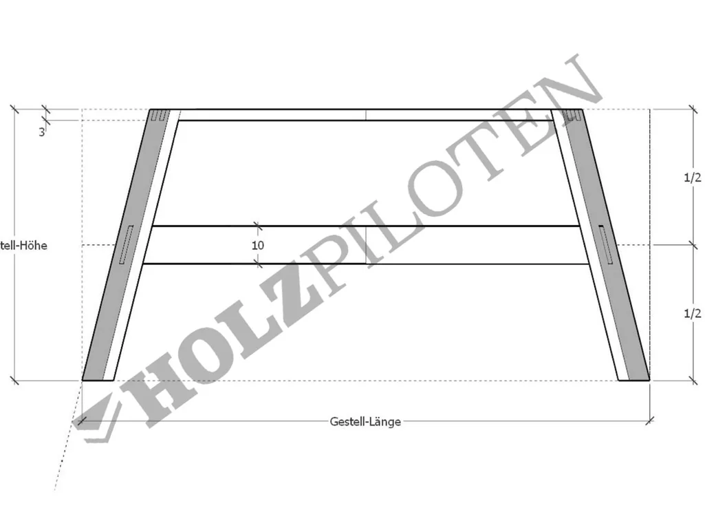 Tischuntergestell Holz Skizze 1 Tischuntergestell Holz Skizze 1