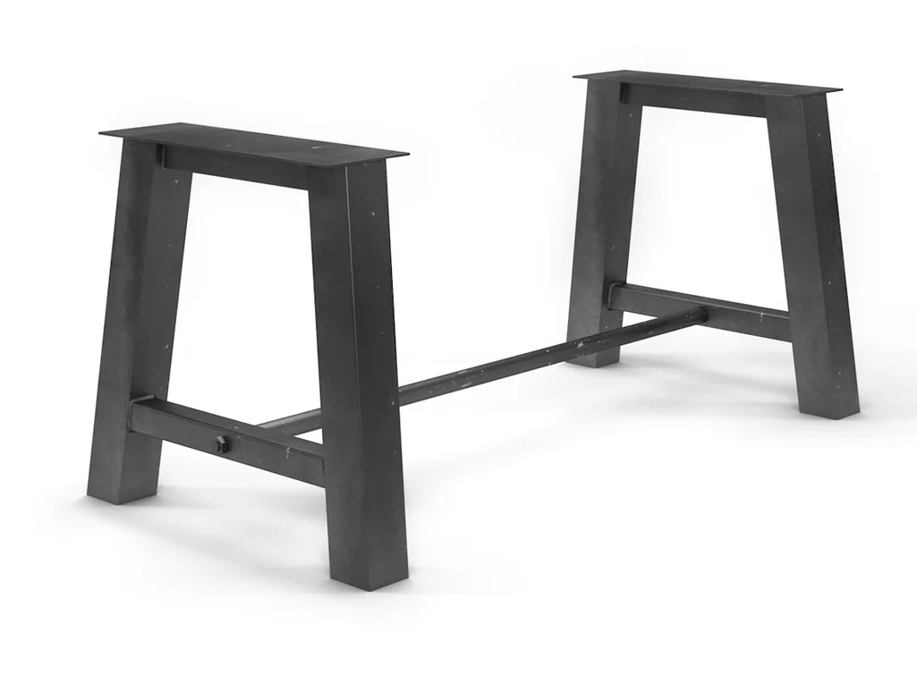 Tischgestell Stahl mit Fußstrebe nach Maß im Industriedesign gefertigt
