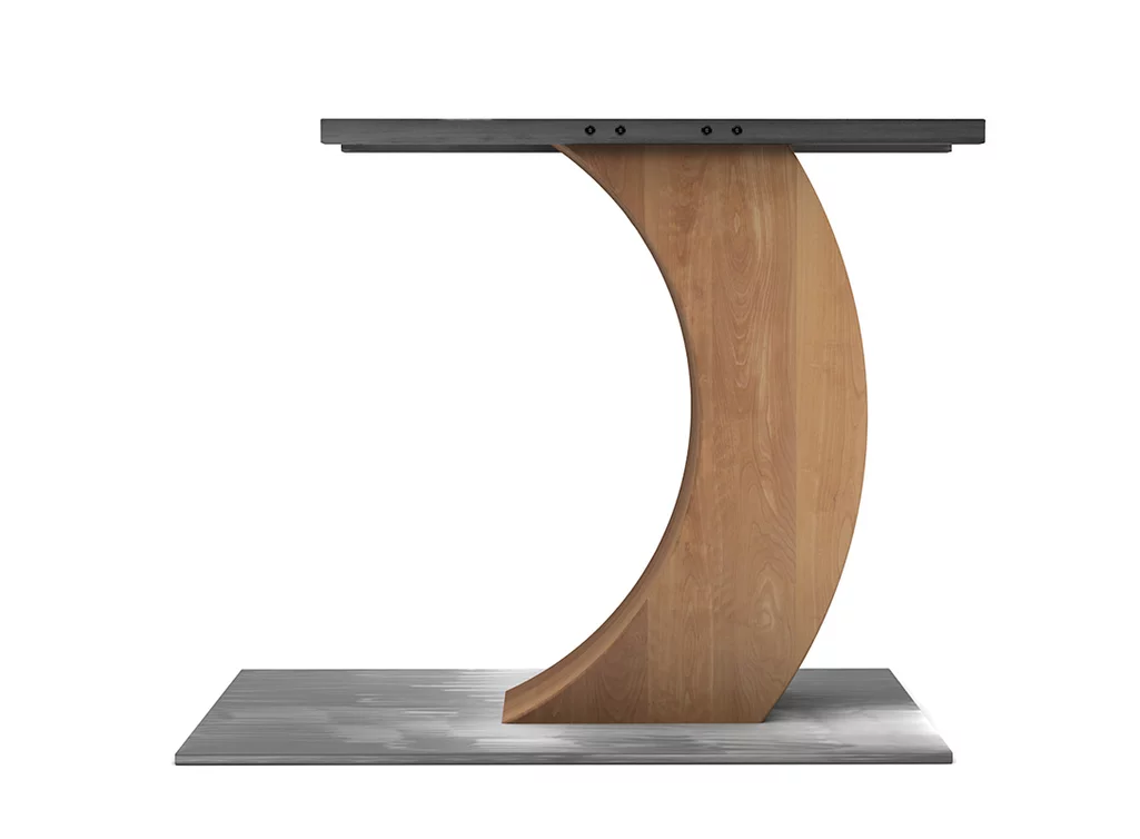 Gestell Mittelfuß aus Holz und Stahl auf Maß. Gestell Mittelfuß aus Holz und Stahl auf Maß.