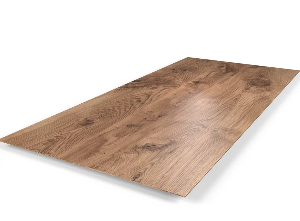 Massivholz Tischplatte Eiche mit Facettenkante Massivholz Tischplatte Eiche mit Facettenkante