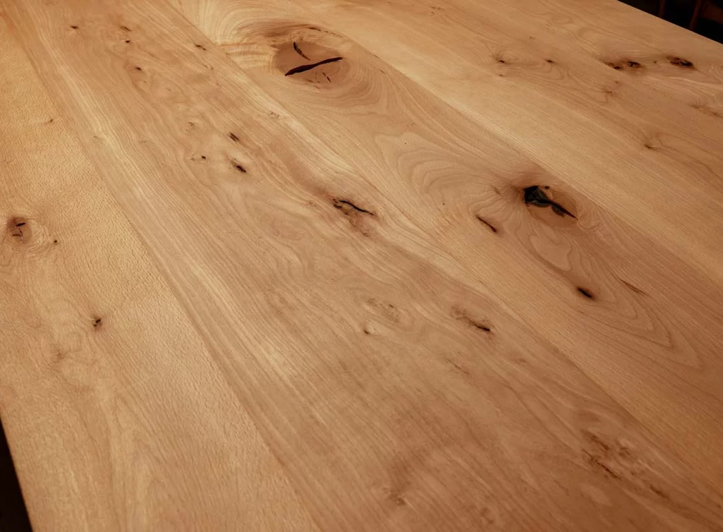 Holz Tischplatte Buche auf Maß mit Astanteil Holz Tischplatte Buche auf Maß mit Astanteil