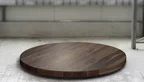 Runde Holzplatte Nussbaum 8cm mit Ast nach Maß gefertigt