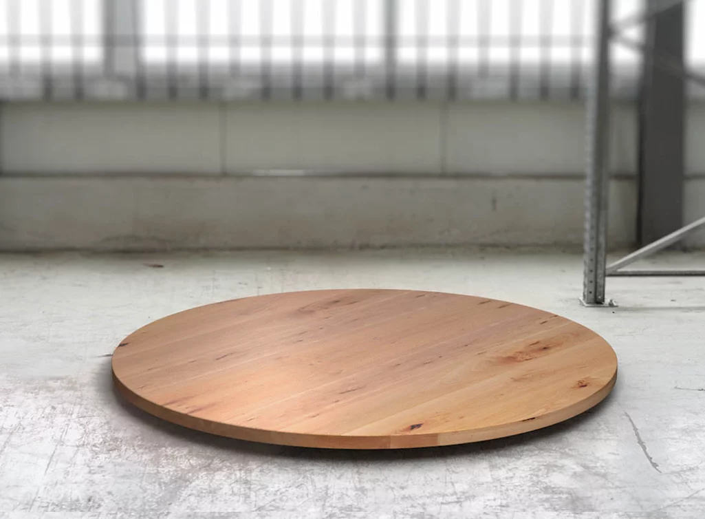 Holzplatte rund Buche 4cm mit Ast nach Maß