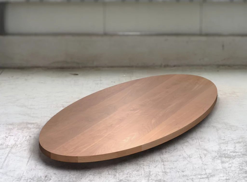 Tischplatte oval aus Buche astfrei 4cm nach Maß gefertigt