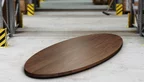 Nussbaum Tischplatte oval nach Maß 4cm astfrei