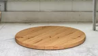 Maßtischplatte aus Kernbuche 8cm aufgedoppelt rund