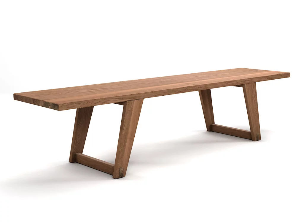 Holzbank Esstisch Eiche in weitgehend ast- und splintfreier Qualität gefertigt Modell Lh231-B.