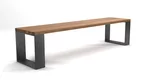 Holzbank Eiche astfrei mit Stahlkufen im Industriedesign nach deinem Maß gefertigt.