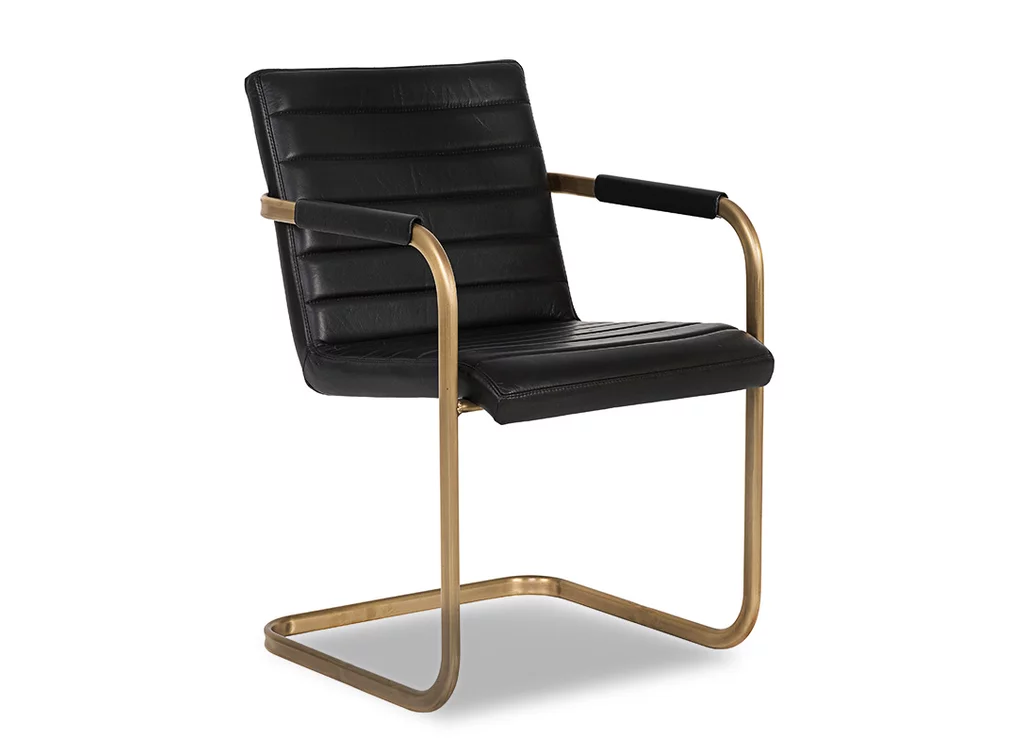 Design Freischwinger aus Echtleder und Messing. Design Freischwinger aus Echtleder und Messing.