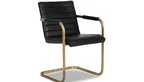 Design Freischwinger aus Echtleder und Messing.