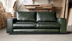 Modernes Lounge Sofa aus Buffalo Leder in British Green