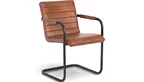Freischwinger Stuhl aus Echtleder Modell 3B