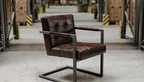 Industriedesign Sessel Echtleder Sitzplatz 7B