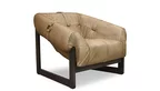 Clubsessel modern aus Echtleder und Holz gefertigt Sitzplatz 29C.