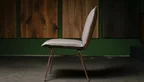 Echtleder Stuhl für Esszimmer Sanne ohne Arm - Seitenansicht
