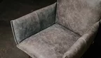 Leder Stuhl mit Armlehnen in der Lederoberfläche Bonanza Grey