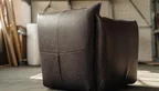 Leder Sessel mit Armlehne in der Lederoberfläche Bonanza Dark Brown - Rückseite