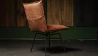 Drehstuhl für Dein Esszimmer aus Leder - Rückseitenansicht