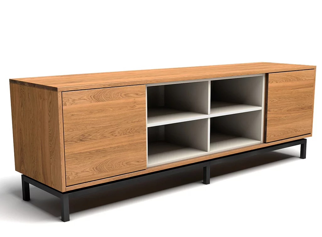 Eiche Sideboard mit stylischem Rahmengestell aus Stahl Eiche Sideboard mit stylischem Rahmengestell aus Stahl
