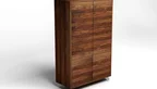 Edler Massivholzschrank aus Nussbaum im modernen Design