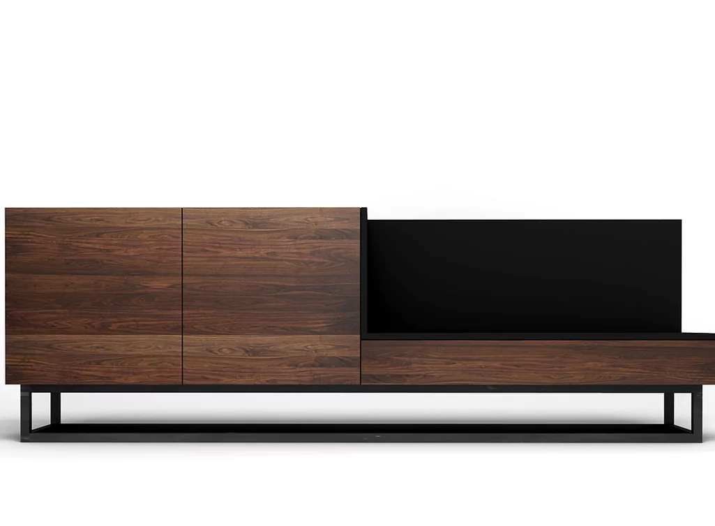 TV Board Nussbaum massiv nach Maß