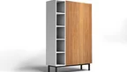 Holz Highboard im 60er Design