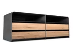 Modernes Stahl Sideboard mit Eichefronten