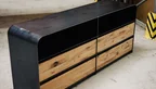 Sideboard Stahl mit Schubladen in Eiche nach deinem Maß gefertigt