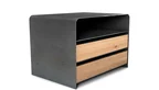 Metall Sideboard mit Eichefronten gerundet