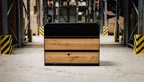 Metall Sideboard mit 2 Schubladen in Eiche auf Maß