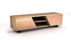 TV-Board nach Maß aus Buche Massivholz mit 2 Türen gefertigt.