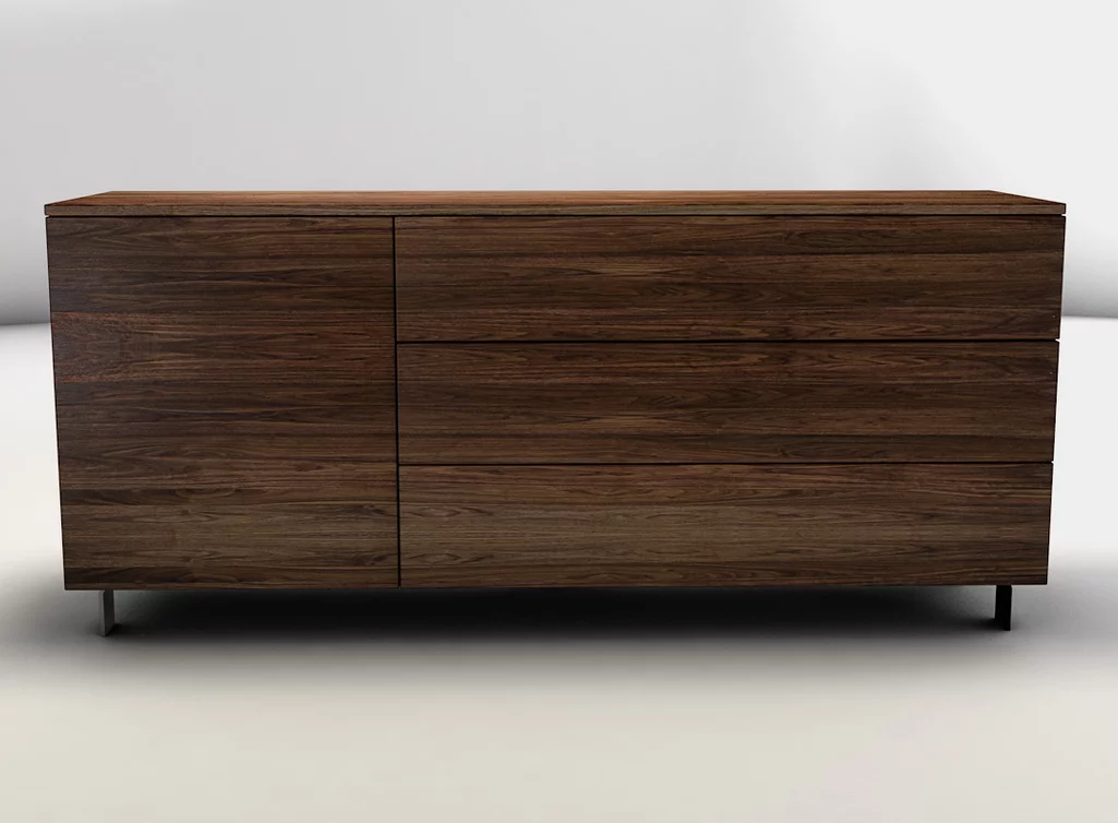 Sideboard im dunklen Nussbaum Massivholz nach Maß gefertigt - LHR