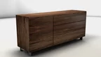 Kommode nach Maß aus Massivholz Nussbaum mit Drehtür und drei Schubladen