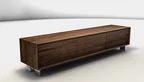 Nussbaum Echtholz Lowboard in einer edlen dunkelfarbigen Optik