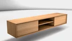 Massivholz TV Board mit Medienfach und zwei Schubkästen Buche