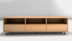 TV Lowboard Massivholz Buche mit Medienfächer und Schubladen - EWG