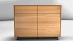 Highboard Buche massiv mit zwei Schubladen und Drehtüren