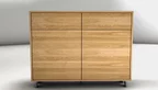 Highboard modern aus Eiche mit zwei Schubkästen und Drehtüren