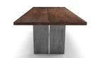 Nussbaumesstisch mit Stahlwangen Massivholz
