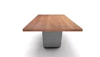 Esstisch Buche nach Maß mit Tischgestell aus Stahl in Wellenform