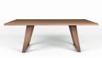 Bucheesstisch massiv mit Holz Tischkufen