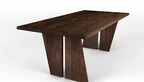Design Holztisch Nussbaum mit Tischwangen in Holz gefertigt nach Maß