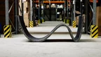 Industriedesign Tischgestell Wave Stahl auf Maß produziert