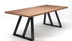 Tisch Massivholz Buche mit Stahlkufen Gestell