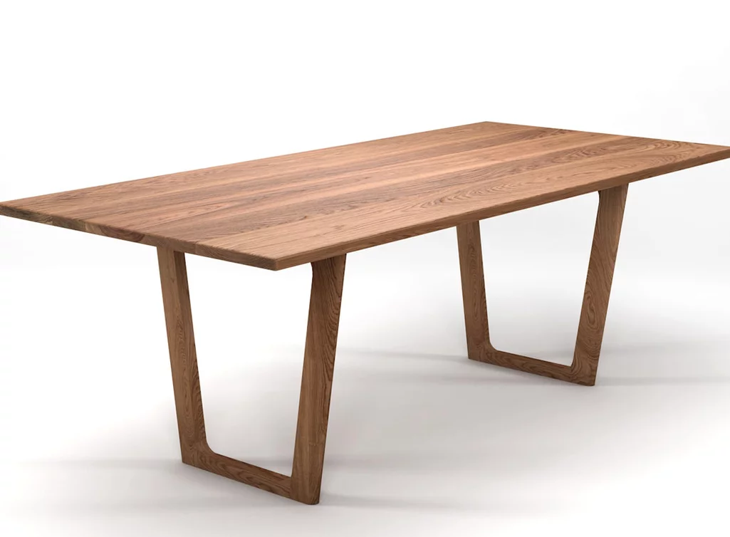 Maßtisch Eiche massiv mit Holzkufen